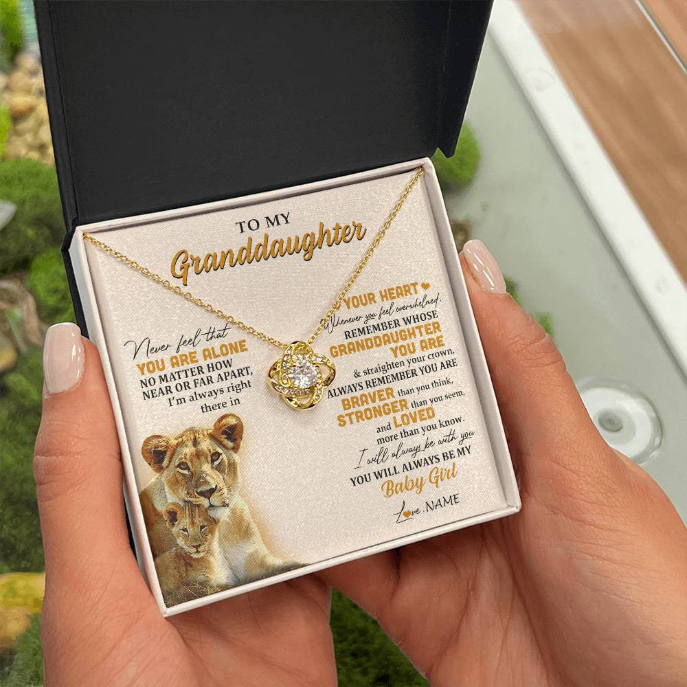 Personalized To My Granddaughter Necklace From Nana Lion Never Feel That You Are Alone Great Granddaughter Birthday Christmas Customized Gift Box Message Card