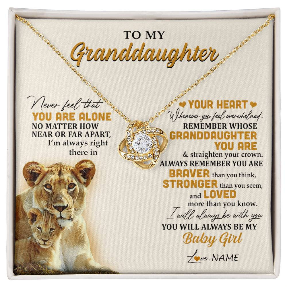 Personalized To My Granddaughter Necklace From Nana Lion Never Feel That You Are Alone Great Granddaughter Birthday Christmas Customized Gift Box Message Card