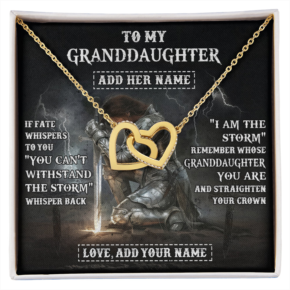Personalized To My Granddaughter Necklace Women Warrior Knights Templar I Am The Storm Best Granddaughter Birthday Gifts Christmas Gift Box Message Card