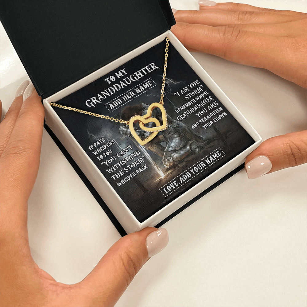 Personalized To My Granddaughter Necklace Women Warrior Knights Templar I Am The Storm Best Granddaughter Birthday Gifts Christmas Gift Box Message Card