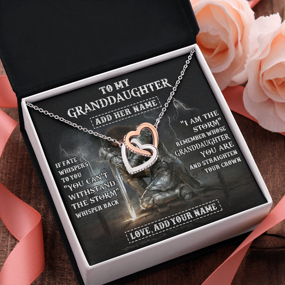 Personalized To My Granddaughter Necklace Women Warrior Knights Templar I Am The Storm Best Granddaughter Birthday Gifts Christmas Gift Box Message Card