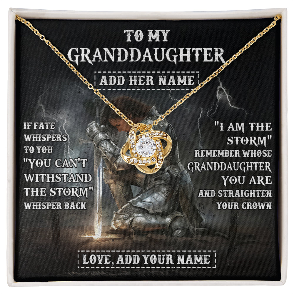 Personalized To My Granddaughter Necklace Women Warrior Knights Templar I Am The Storm Best Granddaughter Birthday Gifts Christmas Gift Box Message Card