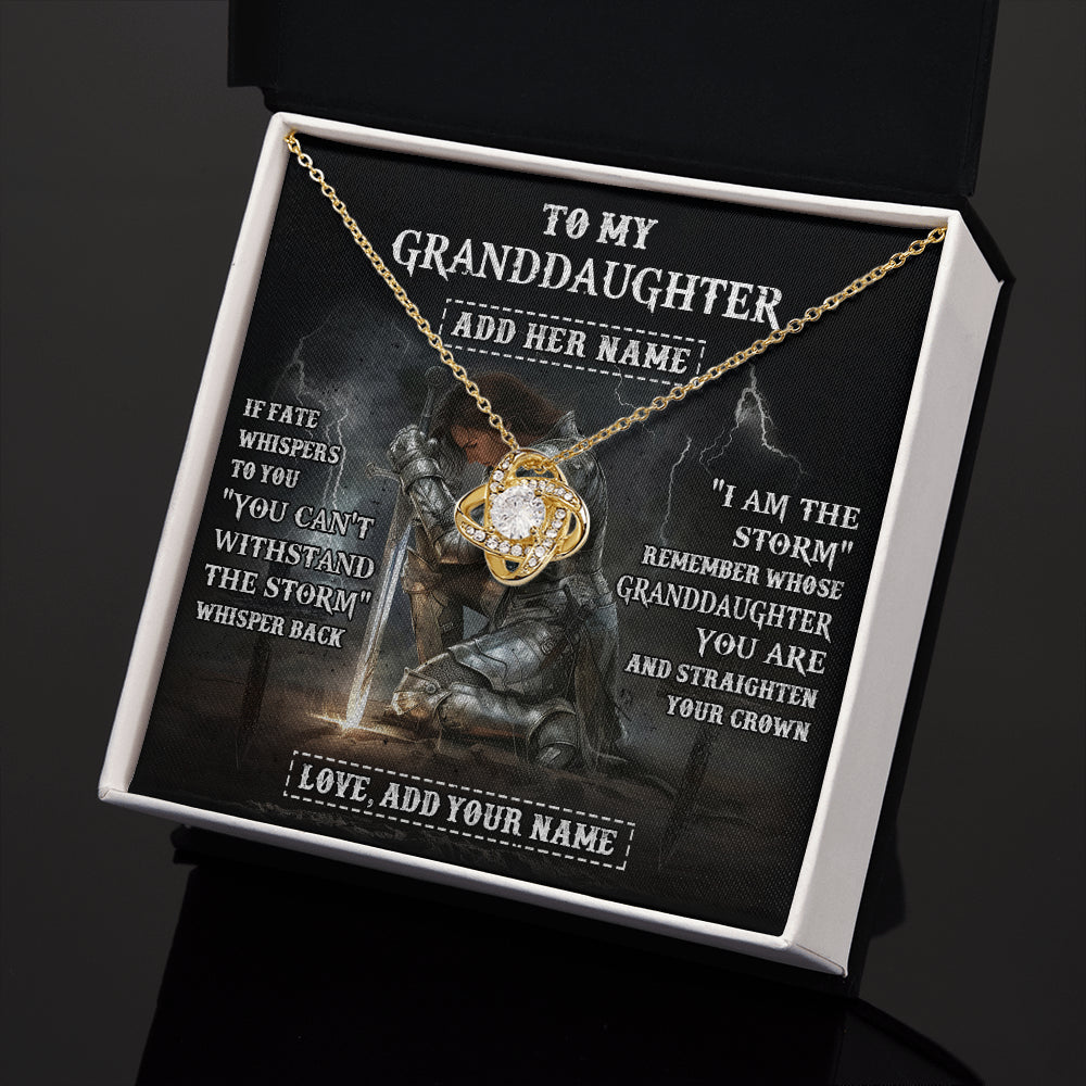 Personalized To My Granddaughter Necklace Women Warrior Knights Templar I Am The Storm Best Granddaughter Birthday Gifts Christmas Gift Box Message Card