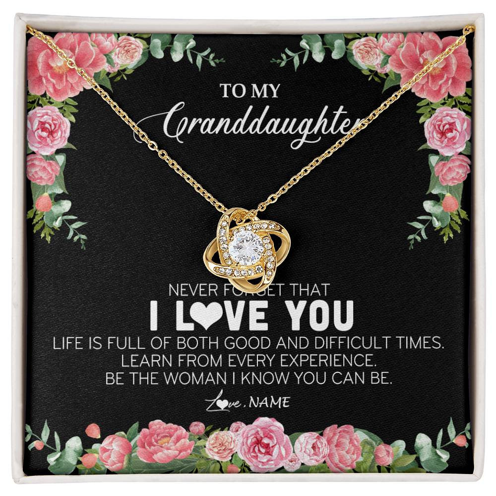 Personalized To My Granddaughter Necklace from Grandpa Papa Never Forget I Love You Floral Jewelry for Granddaughter Birthday Christmas Customized Message Card