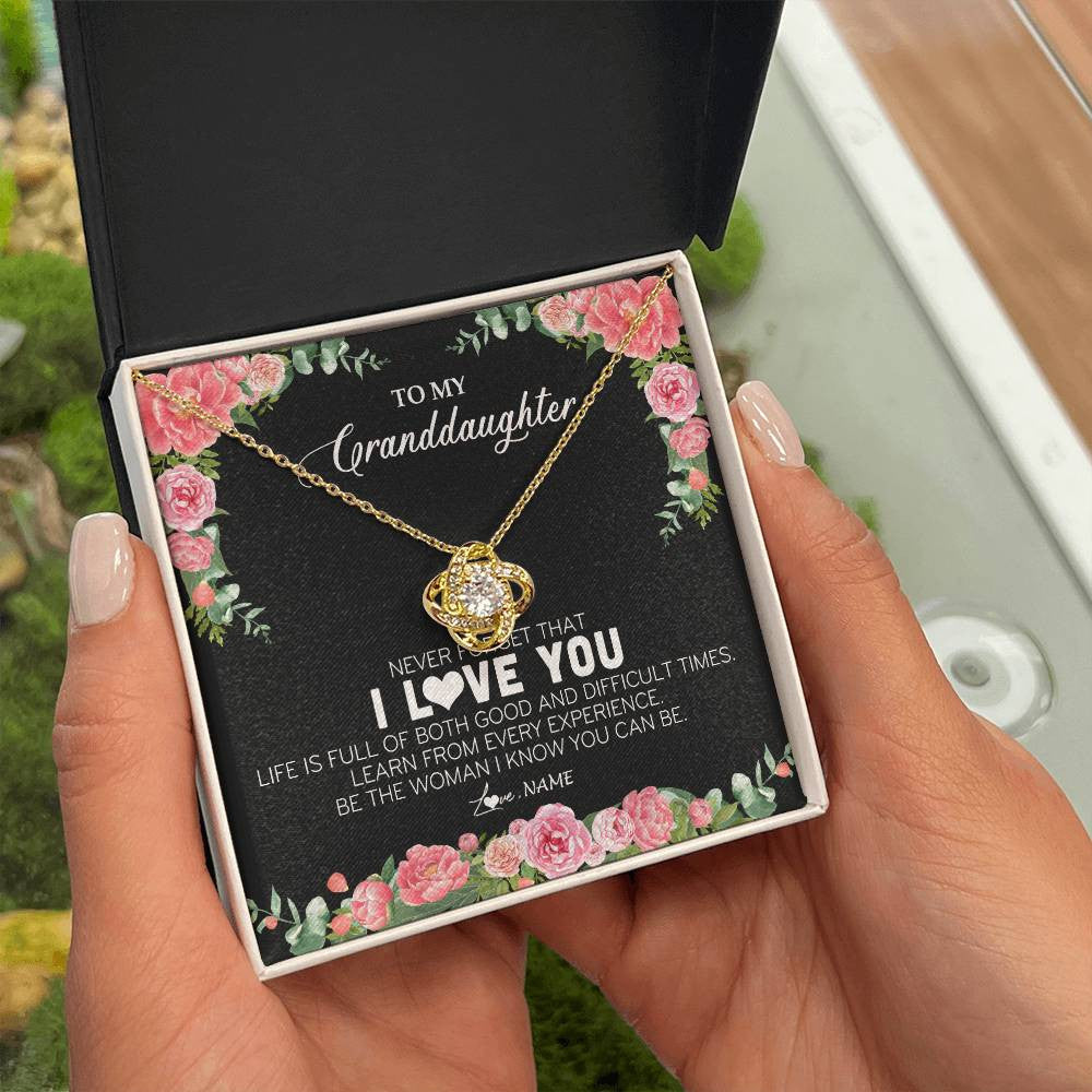 Personalized To My Granddaughter Necklace from Grandpa Papa Never Forget I Love You Floral Jewelry for Granddaughter Birthday Christmas Customized Message Card