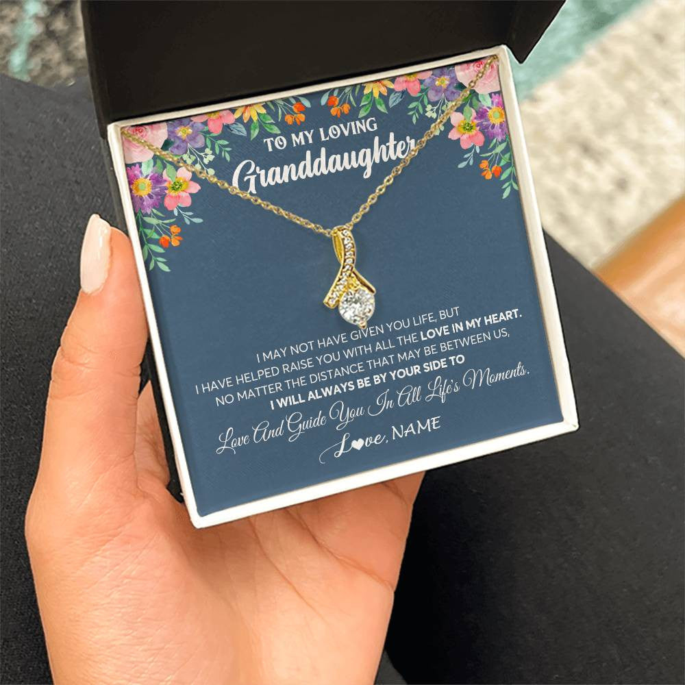 Personalized To My Loving Granddaughter Necklace From Grandma No Matter The Distance Granddaughter Birthday Christmas Jewelry Customized Gift Box Message Card