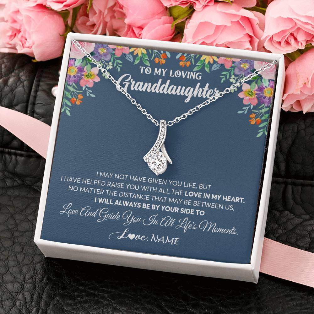 Personalized To My Loving Granddaughter Necklace From Grandma No Matter The Distance Granddaughter Birthday Christmas Jewelry Customized Gift Box Message Card