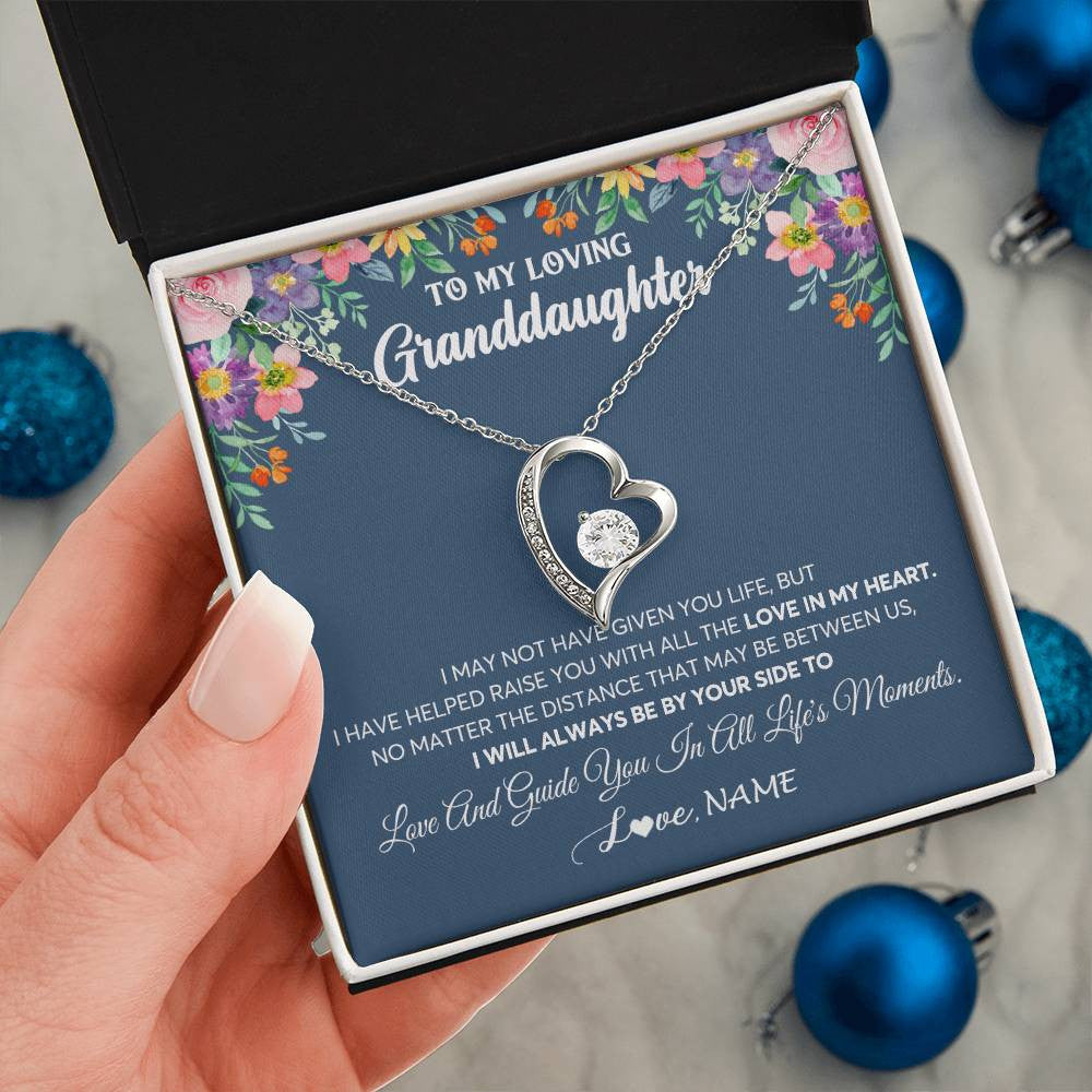 Personalized To My Loving Granddaughter Necklace From Grandma No Matter The Distance Granddaughter Birthday Christmas Jewelry Customized Gift Box Message Card