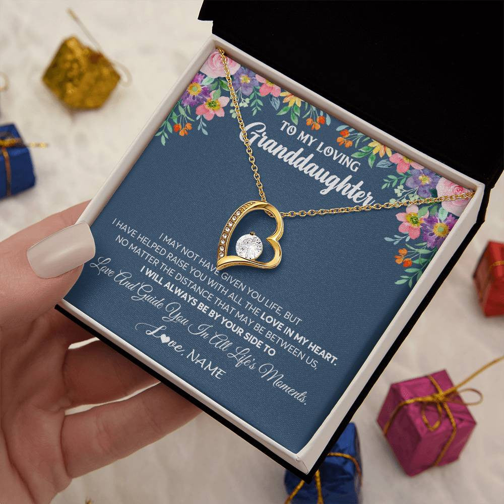 Personalized To My Loving Granddaughter Necklace From Grandma No Matter The Distance Granddaughter Birthday Christmas Jewelry Customized Gift Box Message Card