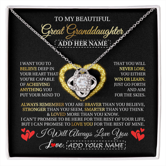 Personalized Beautiful Gift For Granddaughter From Grandma Grandpa Graduation Necklace Great Granddaughter Gifts Birthday Christmas Gift Box Message Card
