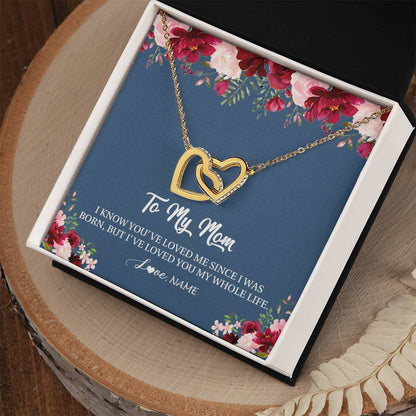 Personalized Mom Necklace From Daughter Son I've Loved You My Whole Life Floral Mom Birthday Mothers Day Christmas Customized Message Card