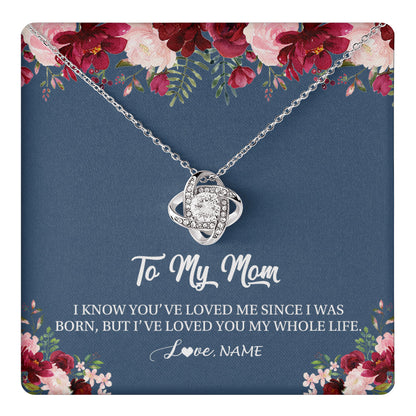 Personalized Mom Necklace From Daughter Son I've Loved You My Whole Life Floral Mom Birthday Mothers Day Christmas Customized Message Card