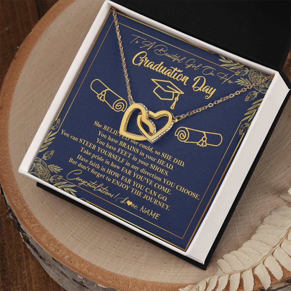 Personalized To A Beautiful Women On Her Graduation Day Necklace Class of 2024 For Daughter Granddaughter Sister Jewelry Customized Gift Box Message Card