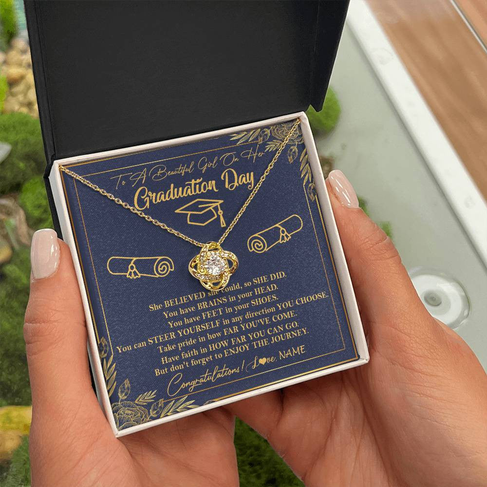 Personalized To A Beautiful Women On Her Graduation Day Necklace Class of 2024 For Daughter Granddaughter Sister Jewelry Customized Gift Box Message Card