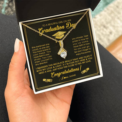 Personalized To A Beautiful Women On Her Graduation Day Necklace For Daughter Granddaughter Sister Bonus Daughter Jewelry Customized Gift Box Message Card