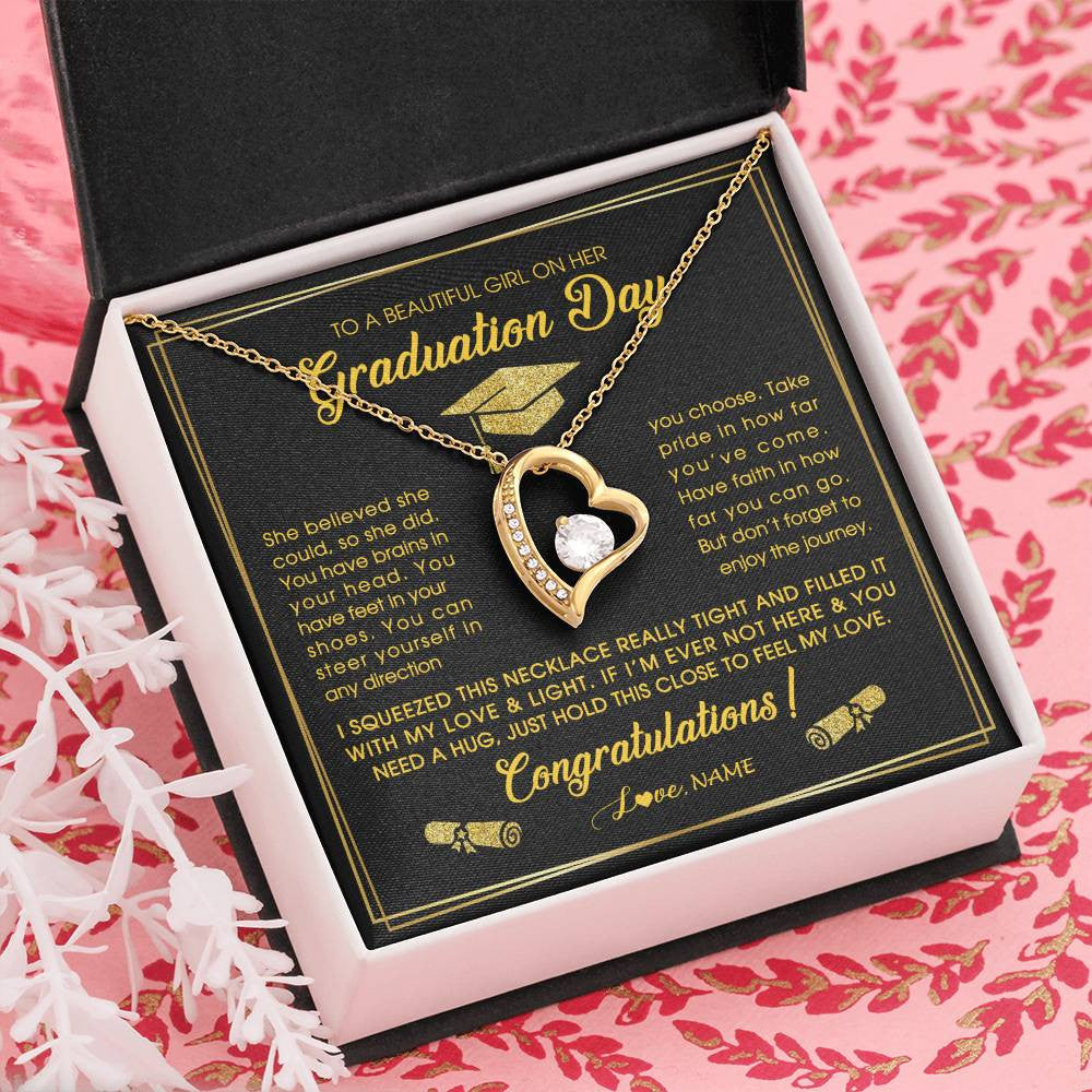 Personalized To A Beautiful Women On Her Graduation Day Necklace For Daughter Granddaughter Sister Bonus Daughter Jewelry Customized Gift Box Message Card