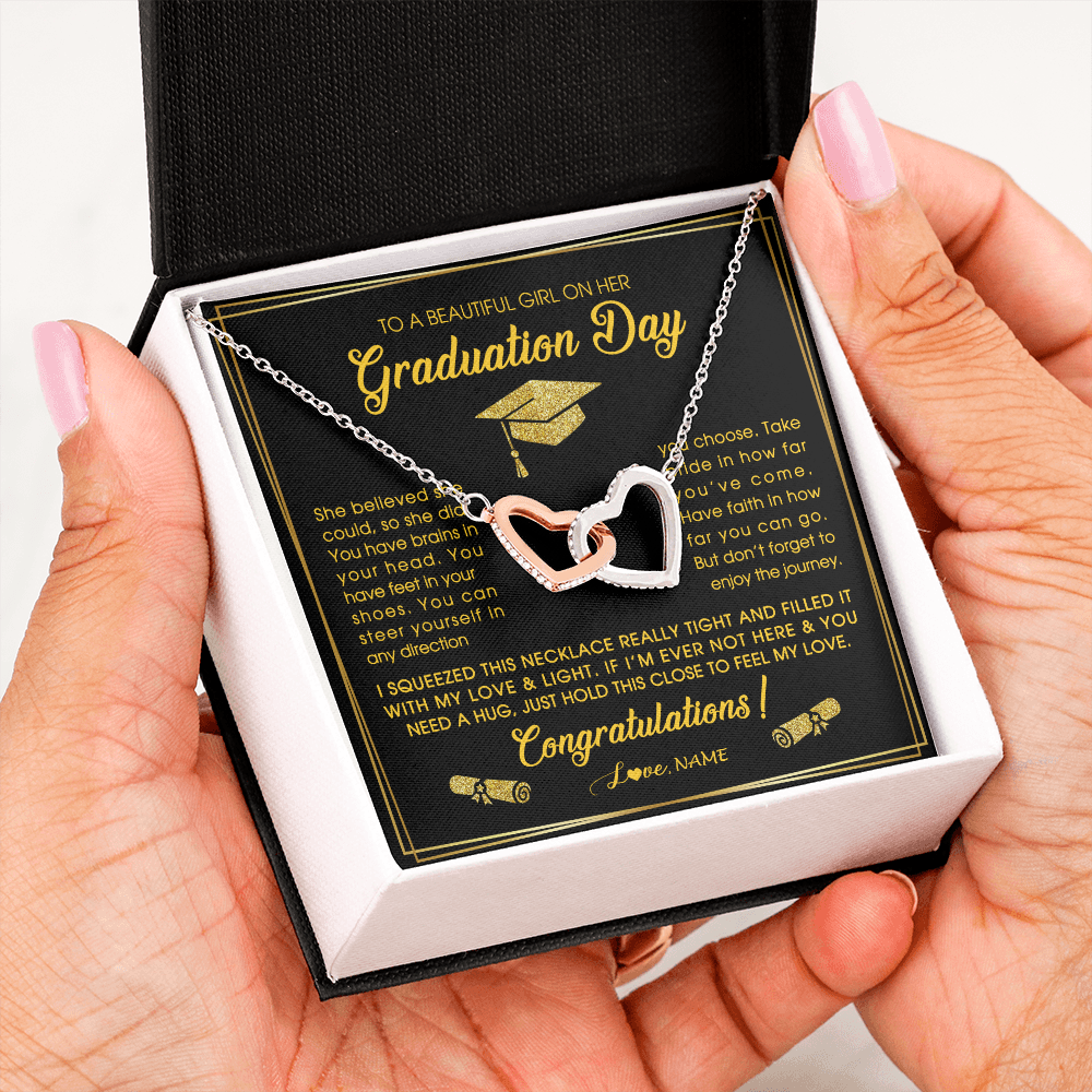 Personalized To A Beautiful Women On Her Graduation Day Necklace For Daughter Granddaughter Sister Bonus Daughter Jewelry Customized Gift Box Message Card