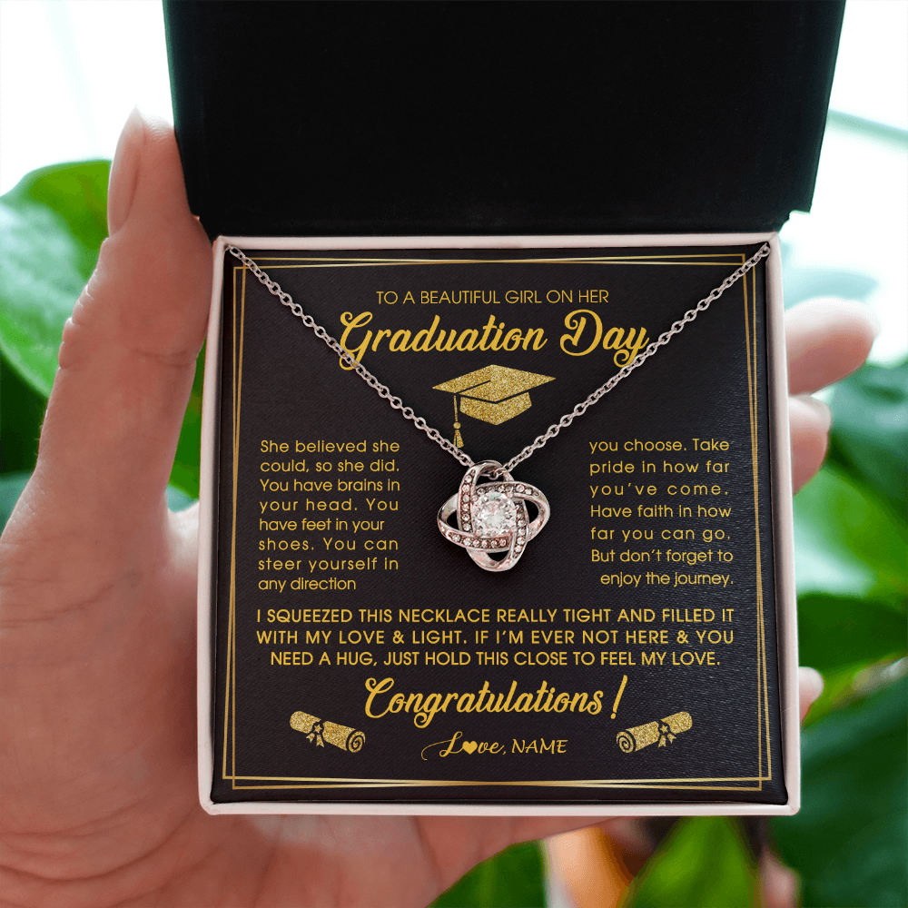 Personalized To A Beautiful Women On Her Graduation Day Necklace For Daughter Granddaughter Sister Bonus Daughter Jewelry Customized Gift Box Message Card