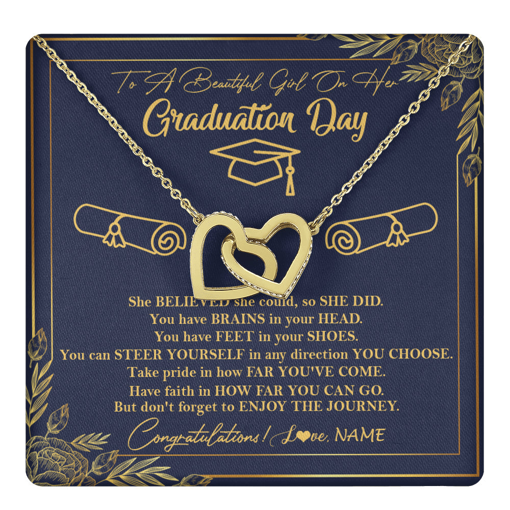 Personalized To A Beautiful Women On Her Graduation Day Necklace Class of 2024 For Daughter Granddaughter Sister Jewelry Customized Gift Box Message Card