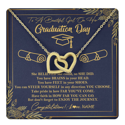 Personalized To A Beautiful Women On Her Graduation Day Necklace Class of 2024 For Daughter Granddaughter Sister Jewelry Customized Gift Box Message Card
