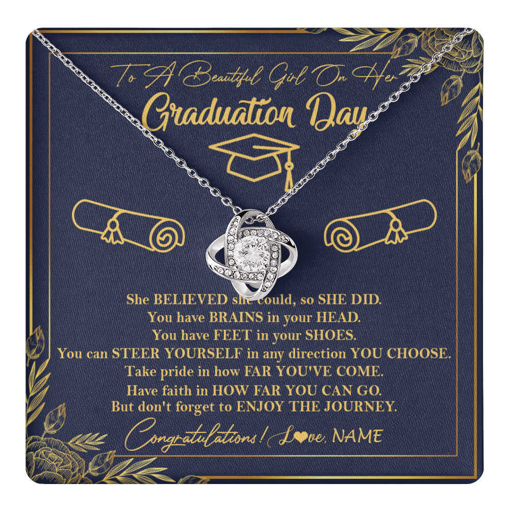 Personalized To A Beautiful Women On Her Graduation Day Necklace Class of 2024 For Daughter Granddaughter Sister Jewelry Customized Gift Box Message Card