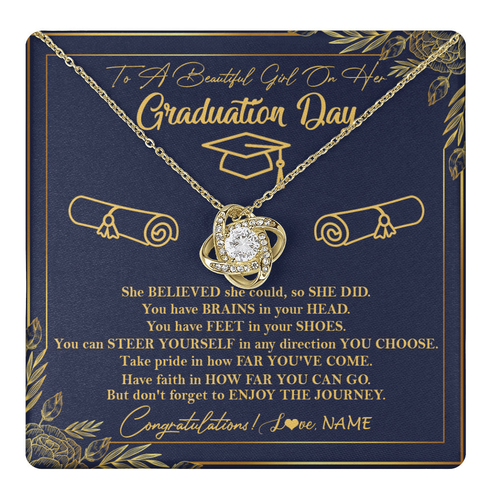 Personalized To A Beautiful Women On Her Graduation Day Necklace Class of 2024 For Daughter Granddaughter Sister Jewelry Customized Gift Box Message Card