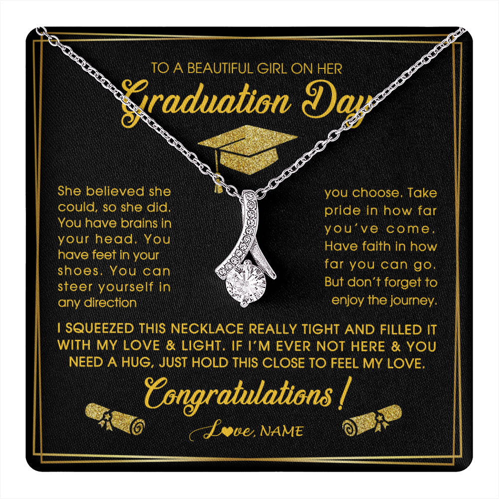 Personalized To A Beautiful Women On Her Graduation Day Necklace For Daughter Granddaughter Sister Bonus Daughter Jewelry Customized Gift Box Message Card