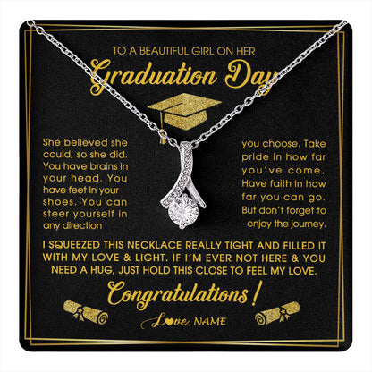 Personalized To A Beautiful Women On Her Graduation Day Necklace For Daughter Granddaughter Sister Bonus Daughter Jewelry Customized Gift Box Message Card