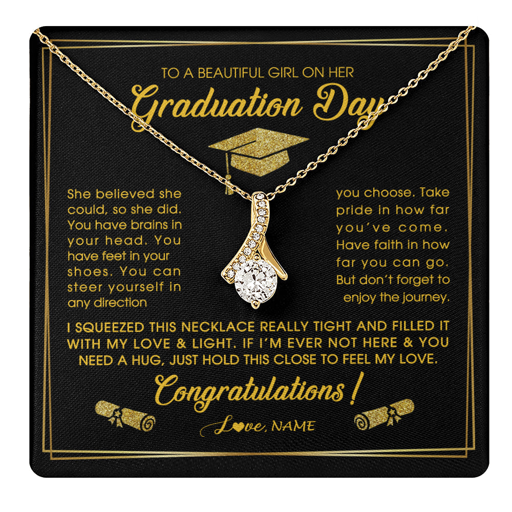 Personalized To A Beautiful Women On Her Graduation Day Necklace For Daughter Granddaughter Sister Bonus Daughter Jewelry Customized Gift Box Message Card