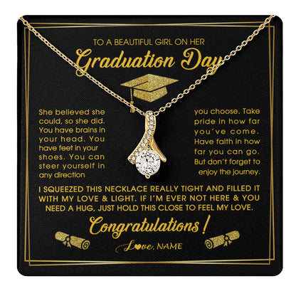 Personalized To A Beautiful Women On Her Graduation Day Necklace For Daughter Granddaughter Sister Bonus Daughter Jewelry Customized Gift Box Message Card