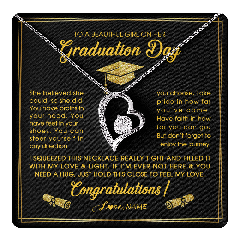 Personalized To A Beautiful Women On Her Graduation Day Necklace For Daughter Granddaughter Sister Bonus Daughter Jewelry Customized Gift Box Message Card