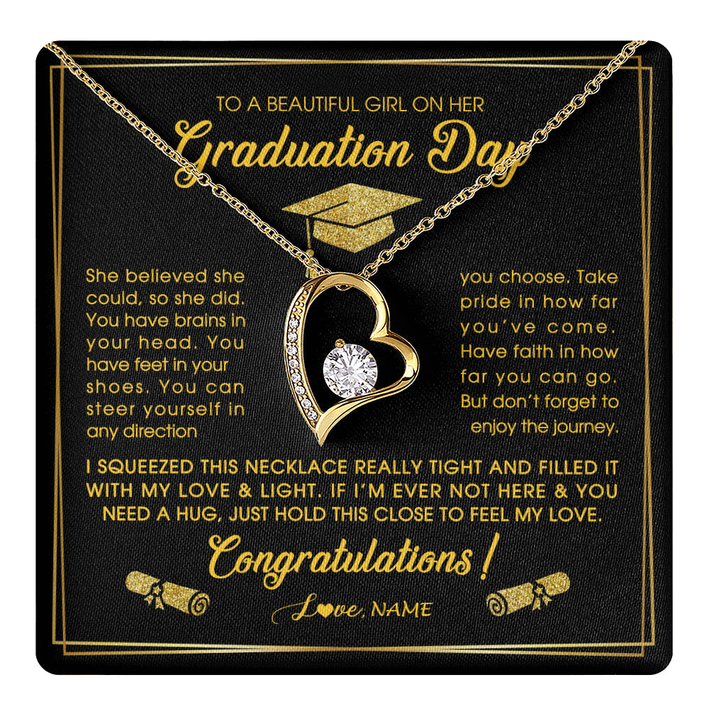 Personalized To A Beautiful Women On Her Graduation Day Necklace For Daughter Granddaughter Sister Bonus Daughter Jewelry Customized Gift Box Message Card