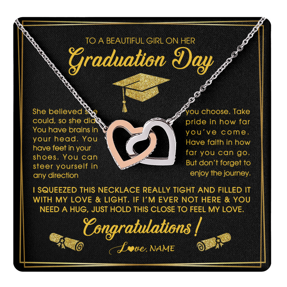 Personalized To A Beautiful Women On Her Graduation Day Necklace For Daughter Granddaughter Sister Bonus Daughter Jewelry Customized Gift Box Message Card
