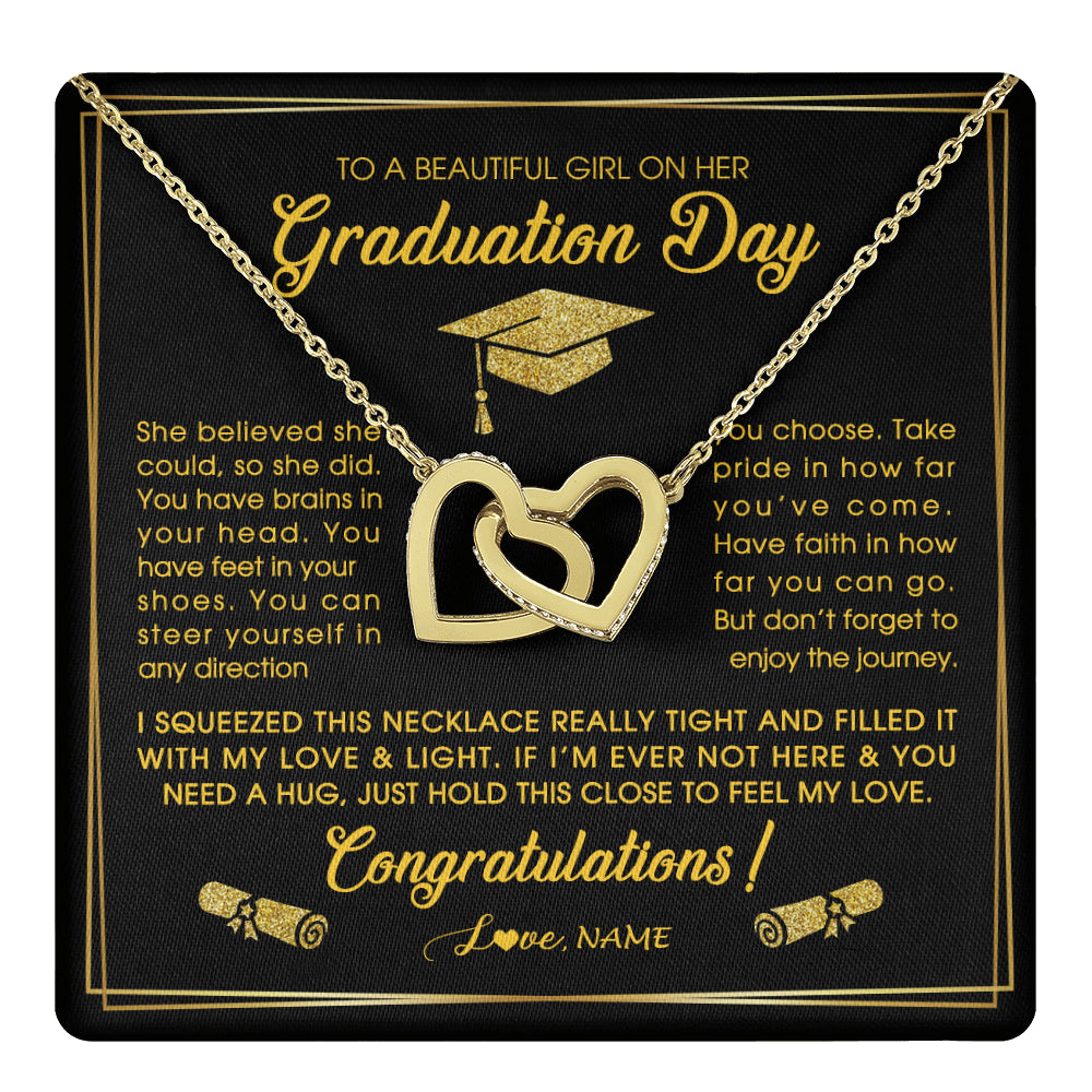 Personalized To A Beautiful Women On Her Graduation Day Necklace For Daughter Granddaughter Sister Bonus Daughter Jewelry Customized Gift Box Message Card
