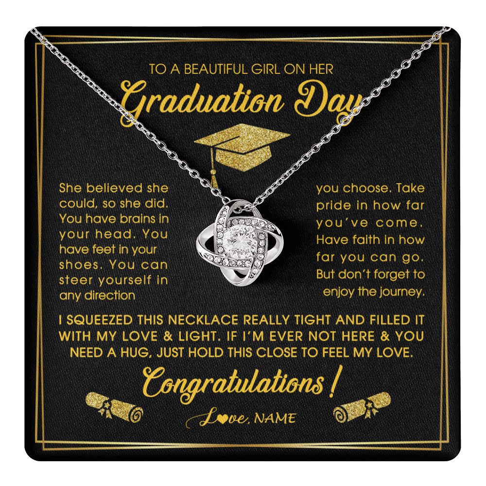 Personalized To A Beautiful Women On Her Graduation Day Necklace For Daughter Granddaughter Sister Bonus Daughter Jewelry Customized Gift Box Message Card