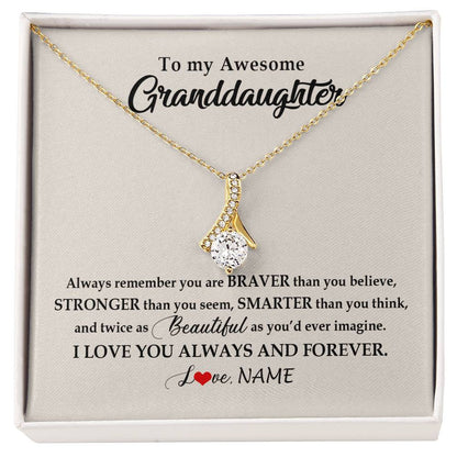 Personalized To My Awesome Granddaughter Necklace From Grandma Nana I Love You Always And Forever Granddaughter Birthday Customized Gift Box Message Card