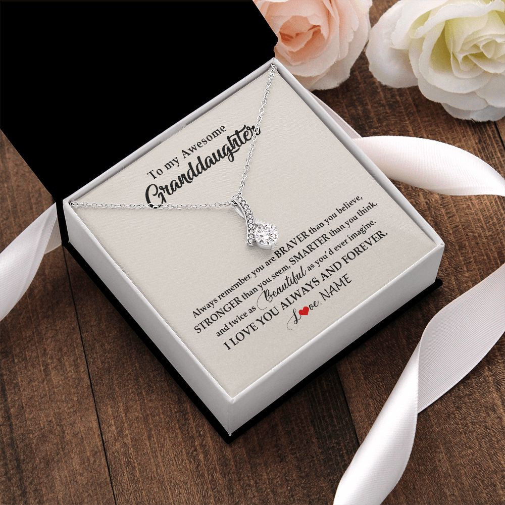 Personalized To My Awesome Granddaughter Necklace From Grandma Nana I Love You Always And Forever Granddaughter Birthday Customized Gift Box Message Card
