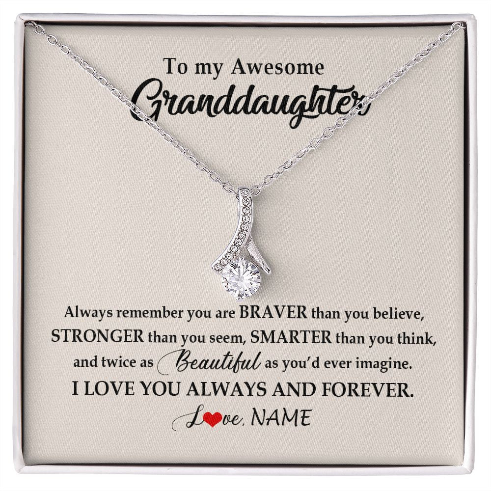 Personalized To My Awesome Granddaughter Necklace From Grandma Nana I Love You Always And Forever Granddaughter Birthday Customized Gift Box Message Card
