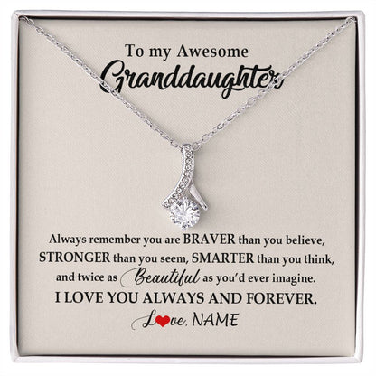 Personalized To My Awesome Granddaughter Necklace From Grandma Nana I Love You Always And Forever Granddaughter Birthday Customized Gift Box Message Card