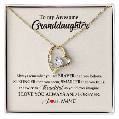 Personalized To My Awesome Granddaughter Necklace From Grandma Nana I Love You Always And Forever Granddaughter Birthday Customized Gift Box Message Card