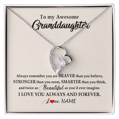 Personalized To My Awesome Granddaughter Necklace From Grandma Nana I Love You Always And Forever Granddaughter Birthday Customized Gift Box Message Card
