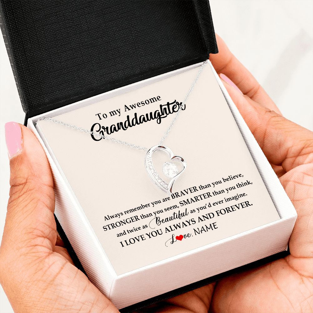 Personalized To My Awesome Granddaughter Necklace From Grandma Nana I Love You Always And Forever Granddaughter Birthday Customized Gift Box Message Card
