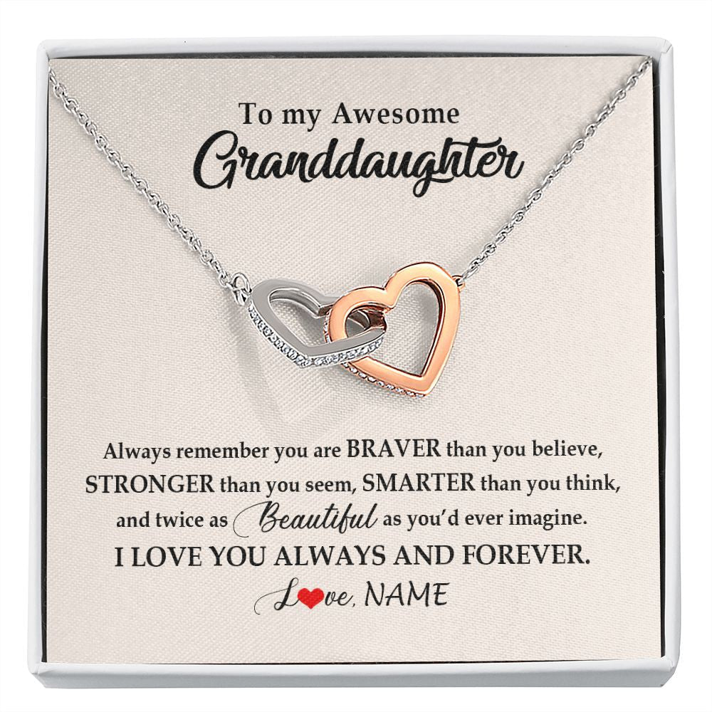 Personalized To My Awesome Granddaughter Necklace From Grandma Nana I Love You Always And Forever Granddaughter Birthday Customized Gift Box Message Card