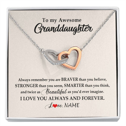 Personalized To My Awesome Granddaughter Necklace From Grandma Nana I Love You Always And Forever Granddaughter Birthday Customized Gift Box Message Card