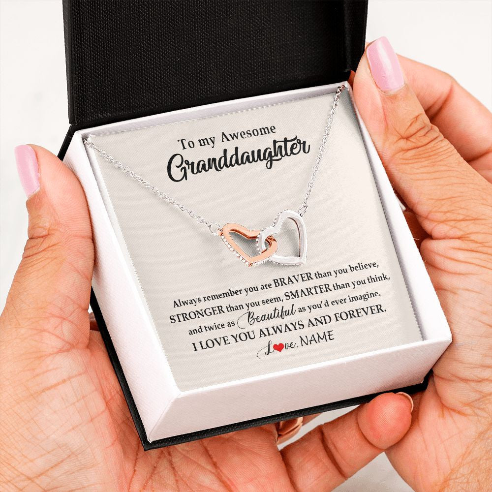 Personalized To My Awesome Granddaughter Necklace From Grandma Nana I Love You Always And Forever Granddaughter Birthday Customized Gift Box Message Card