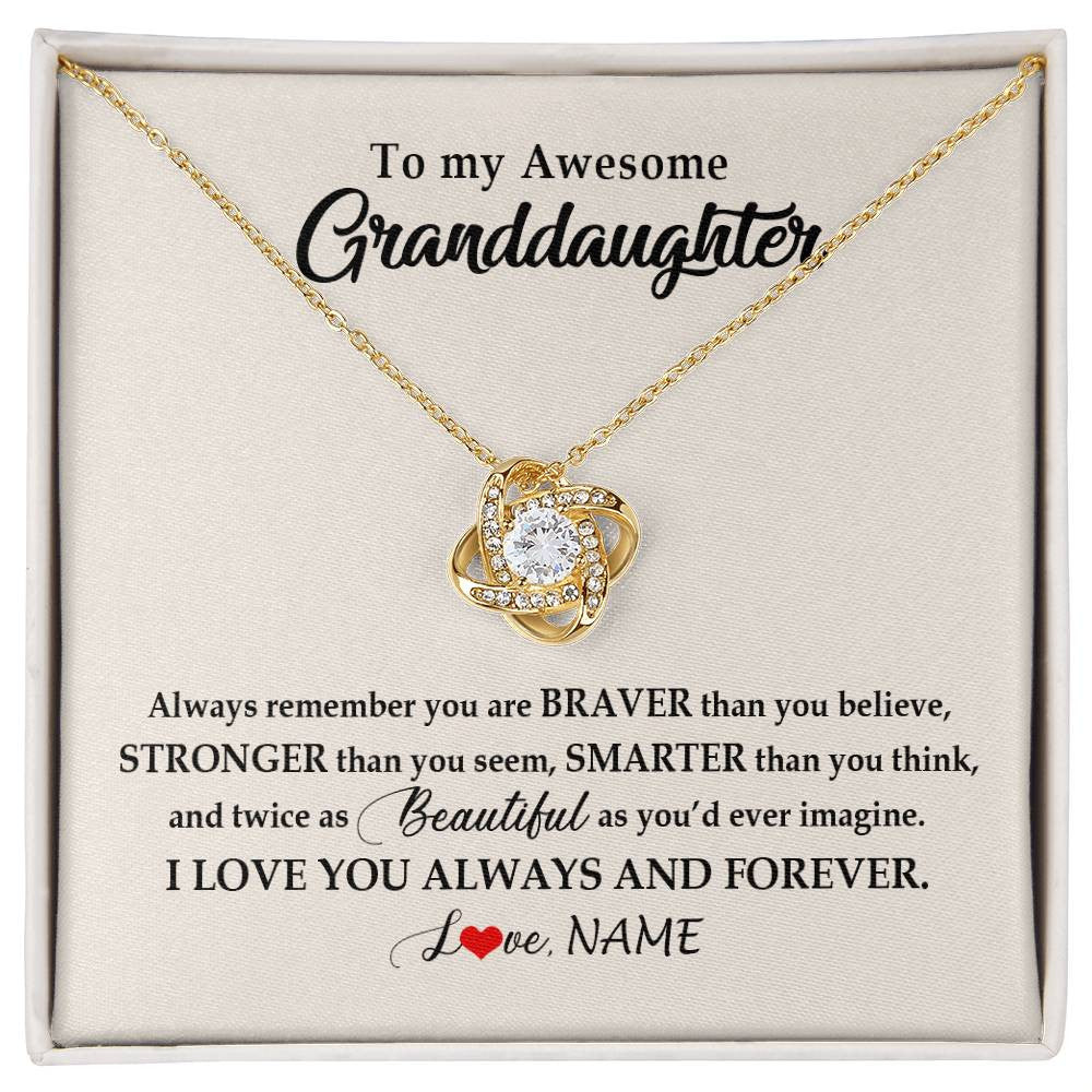 Personalized To My Awesome Granddaughter Necklace From Grandma Nana I Love You Always And Forever Granddaughter Birthday Customized Gift Box Message Card