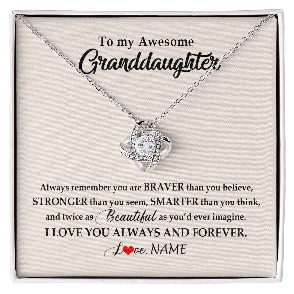Personalized To My Awesome Granddaughter Necklace From Grandma Nana I Love You Always And Forever Granddaughter Birthday Customized Gift Box Message Card