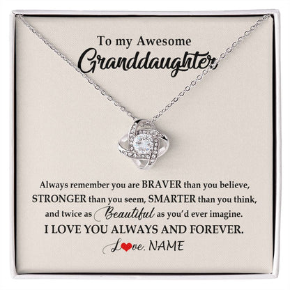 Personalized To My Awesome Granddaughter Necklace From Grandma Nana I Love You Always And Forever Granddaughter Birthday Customized Gift Box Message Card