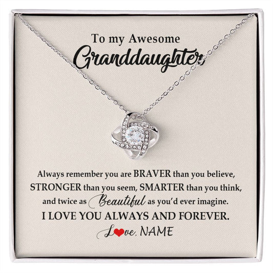 Personalized To My Awesome Granddaughter Necklace From Grandma Nana I Love You Always And Forever Granddaughter Birthday Customized Gift Box Message Card