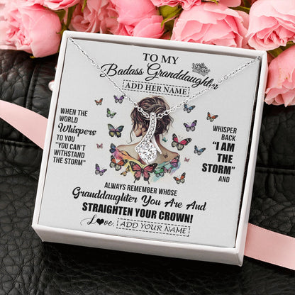 Personalized To My Badass Granddaughter I Am The Storm Necklace From Grandpa Papa Beautiful Granddaughter Birthday Gifts Christmas Gift Box Message Card